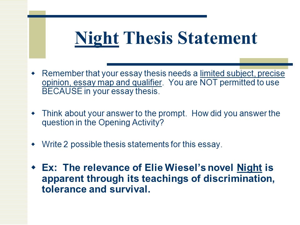Night Essay: A Book Review